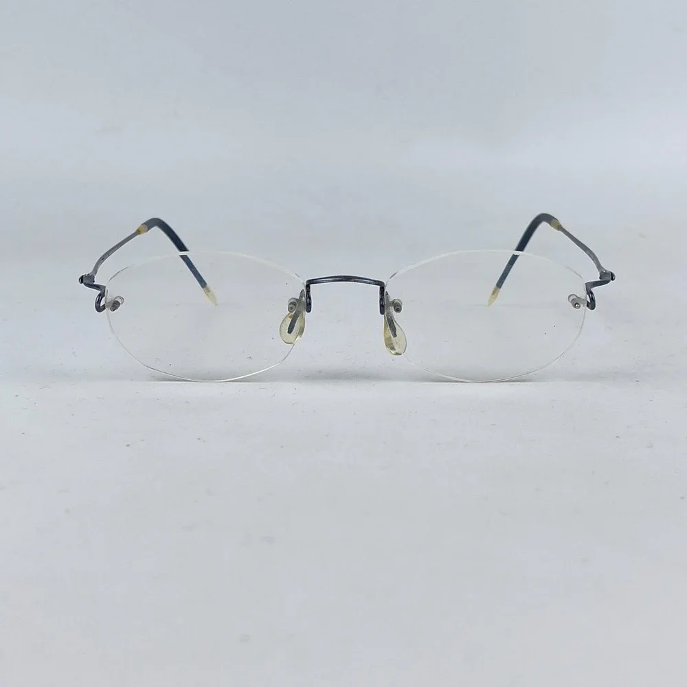 Kuzio Kawasaki MP-634 Women Eyeglasses Frame Silver Metal Half Rim 50-19-145 mm‎